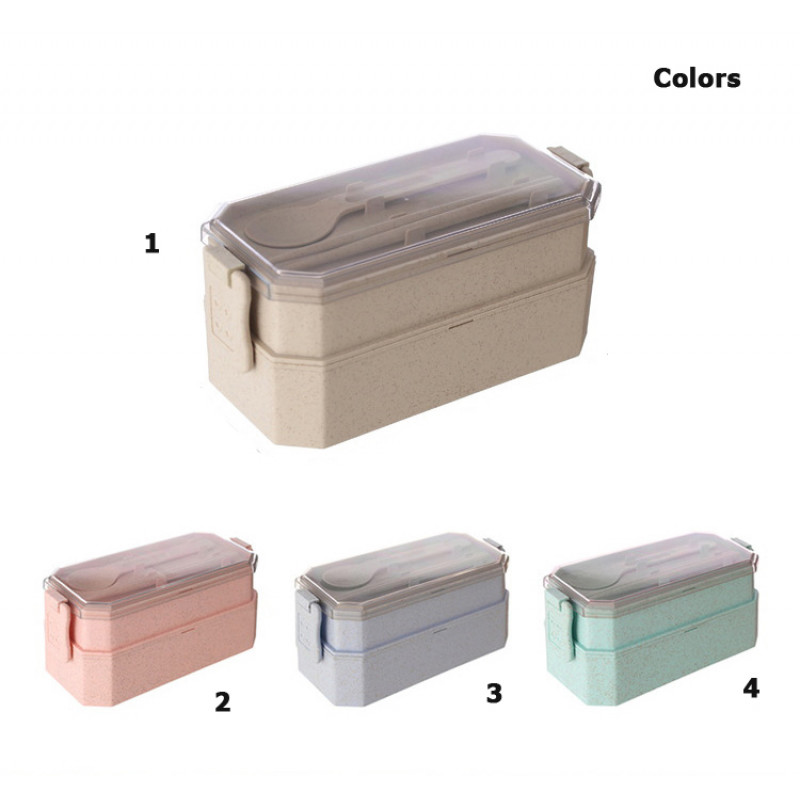 Two Layer of Wheat Fiber Lunch Box